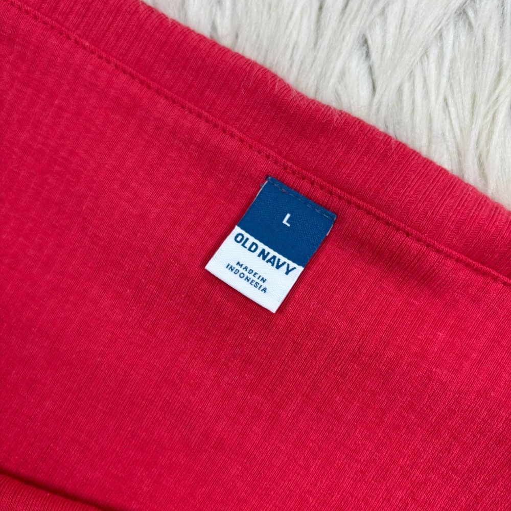 NWT Old Navy Women's L Red Off-Shoulder Ribbed Top Retro Baddie Date Night - Picture 3 of 7